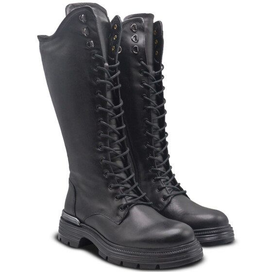  Venüs Deri Kadın Postal Çizme Siyah 2353520K 