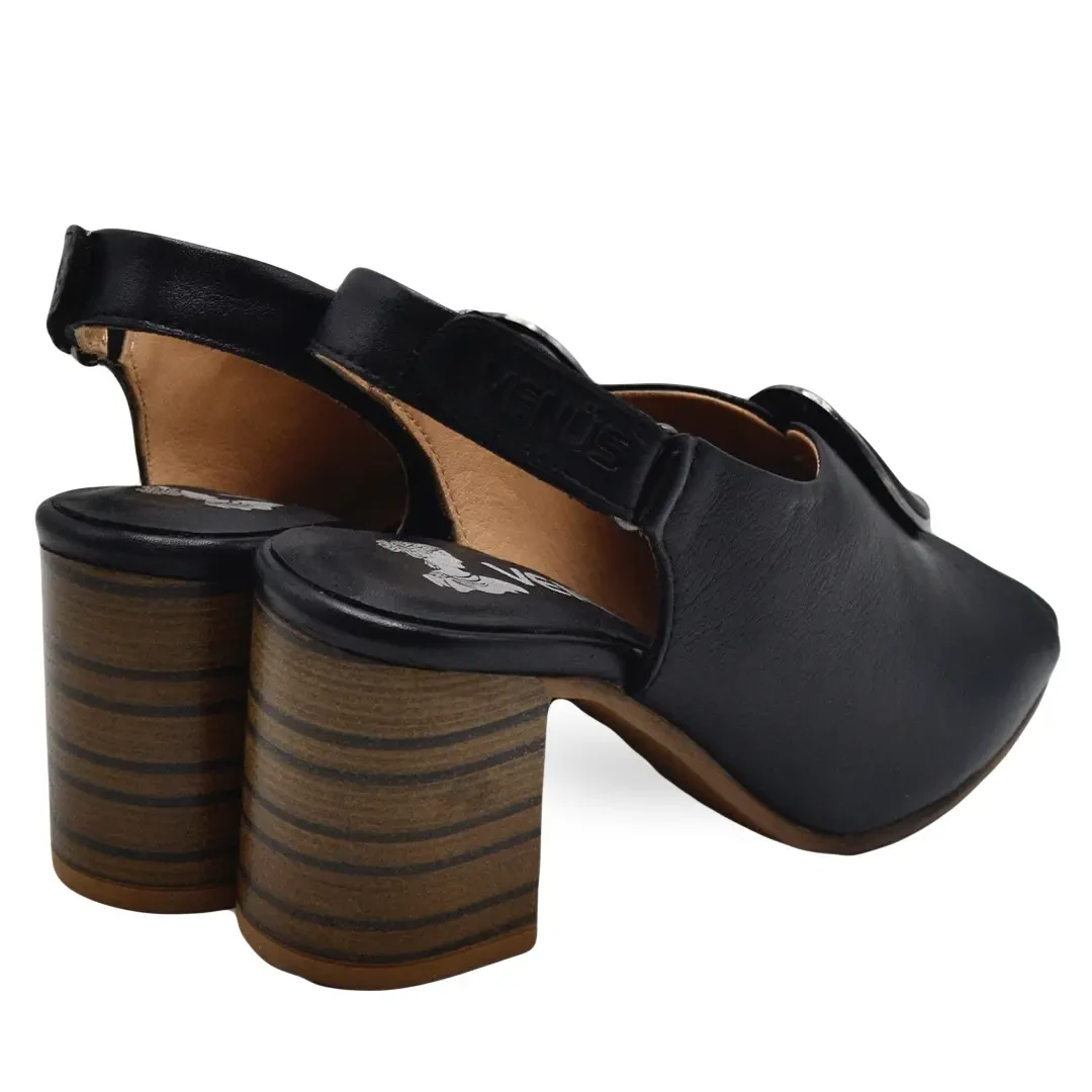 Venüs Deri Kadın Topuklu Sandalet Siyah 2108518Y  Venüs Deri Kadın Topuklu Sandalet Siyah 2108518Y