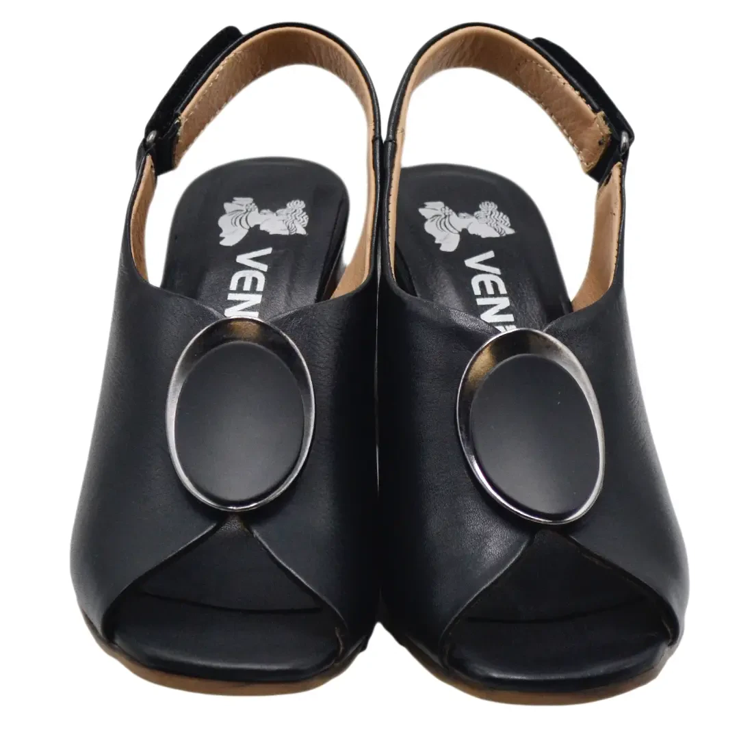 Venüs Deri Kadın Topuklu Sandalet Siyah 2108518Y  Venüs Deri Kadın Topuklu Sandalet Siyah 2108518Y