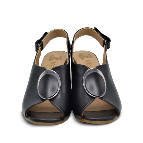 Venüs Deri Kadın Topuklu Sandalet Siyah 2108518Y  - 6