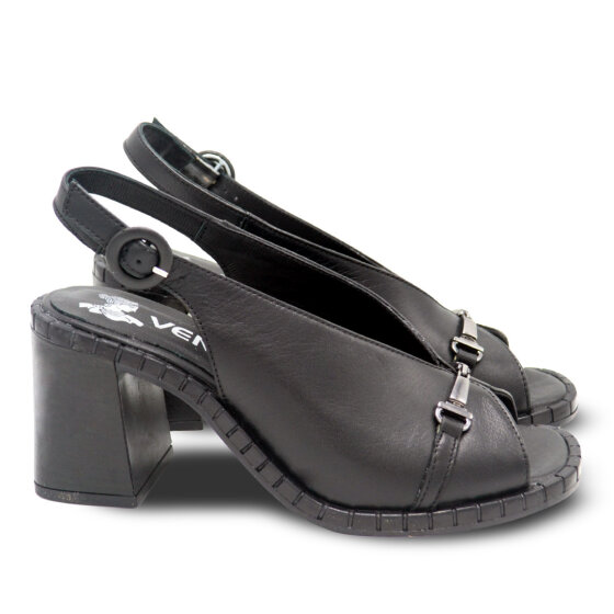 Venüs Deri Kadın Topuklu Sandalet Siyah 2511902Y (1)