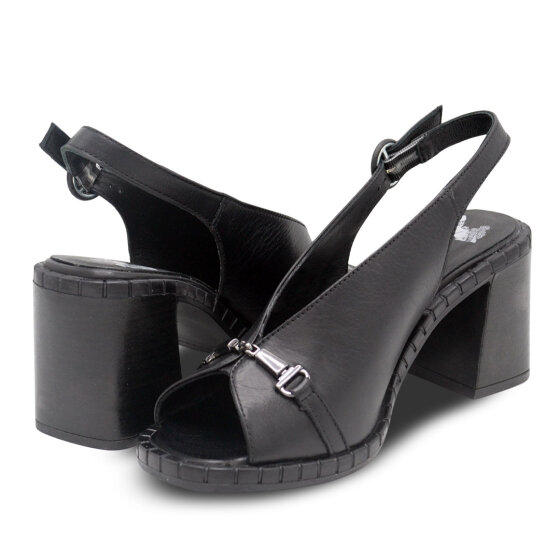 Venüs Deri Kadın Topuklu Sandalet Siyah 2511902Y - 4