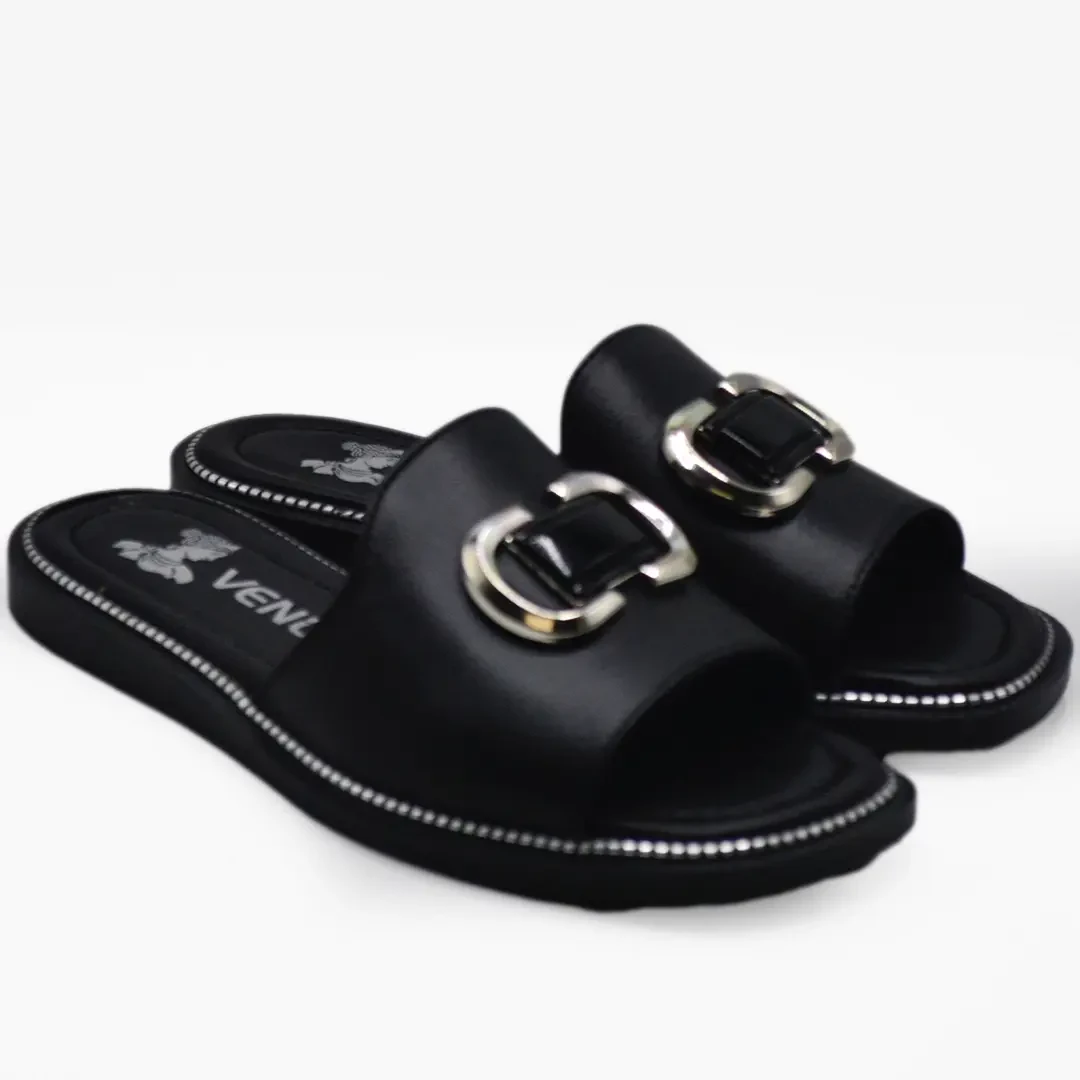 Venüs - Venüs Deri Kadın Terlik Siyah 2512205Y