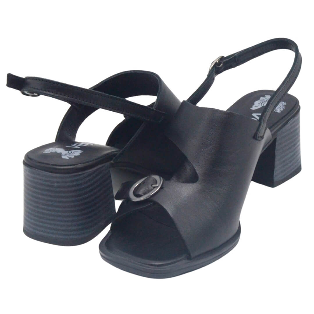 Venüs Deri Kadın Topuklu Sandalet Siyah 2510912Y - Thumbnail