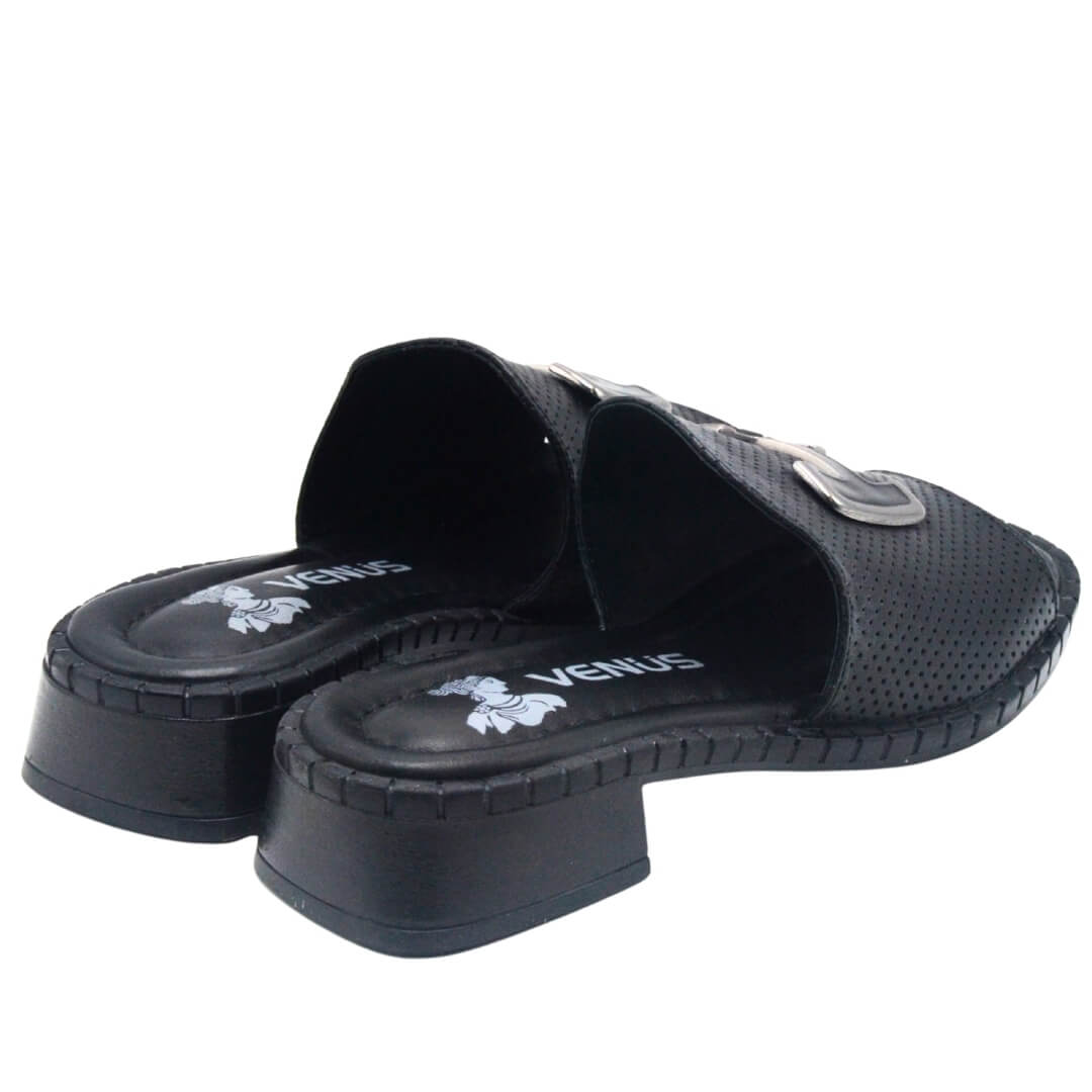 Venüs Deri Kadın Terlik Siyah 2512001Y - Thumbnail