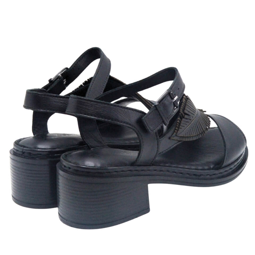 Venüs Deri Kadın Topuklu Sandalet Siyah 25020310Y