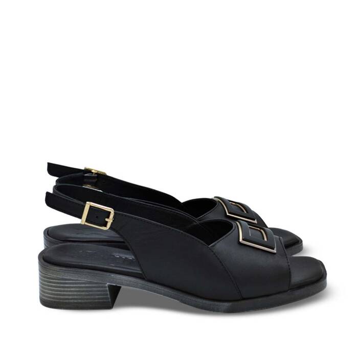 Venüs Deri Kadın Topuklu Sandalet Siyah 26020305Y - 2