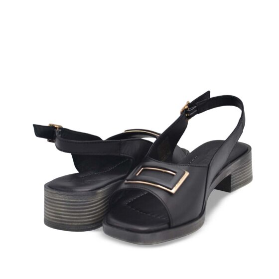 Venüs Deri Kadın Topuklu Sandalet Siyah 26020305Y - 4