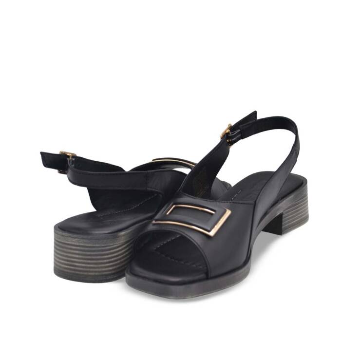 Venüs Deri Kadın Topuklu Sandalet Siyah 26020305Y - 4