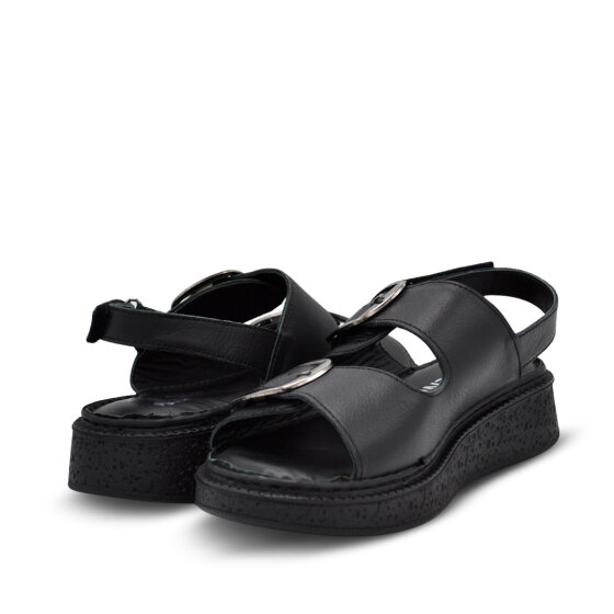 Venüs Deri Kadın Düz Sandalet Siyah 26322476Y - 4