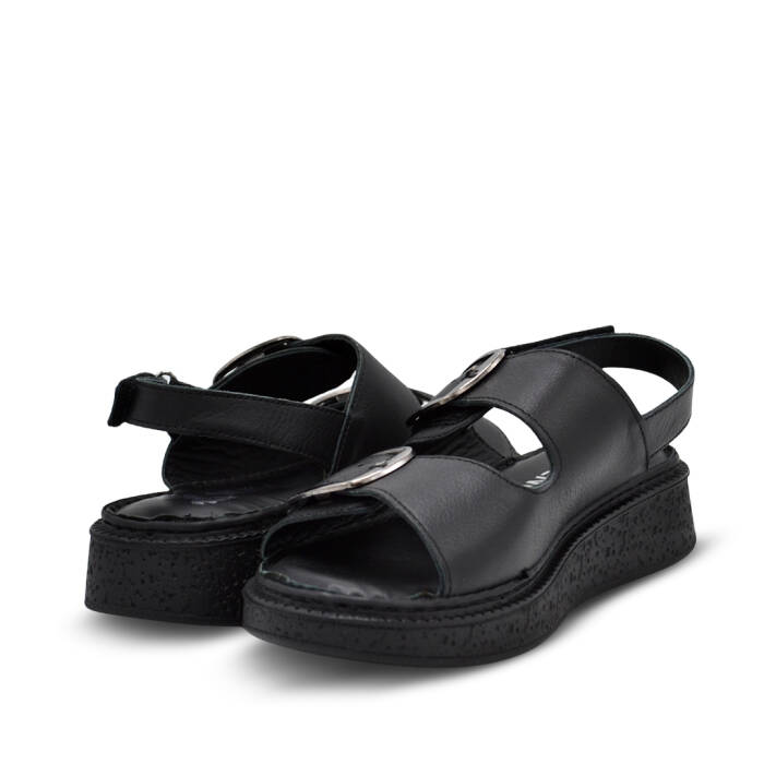 Venüs Deri Kadın Düz Sandalet Siyah 26322476Y - 4