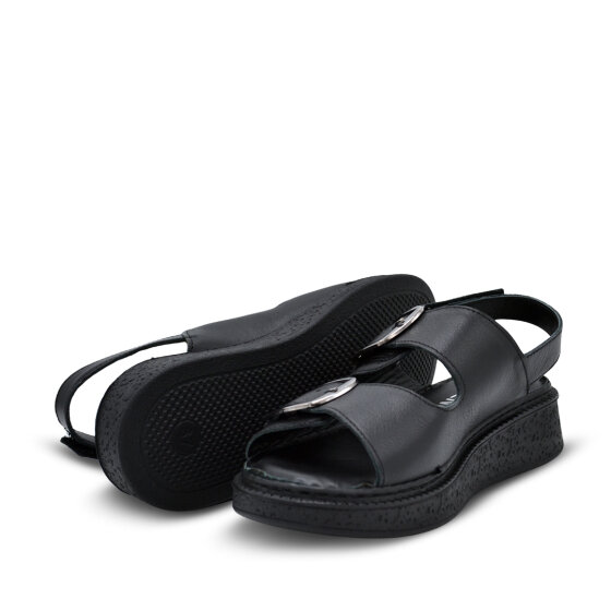 Venüs Deri Kadın Düz Sandalet Siyah 26322476Y - 5