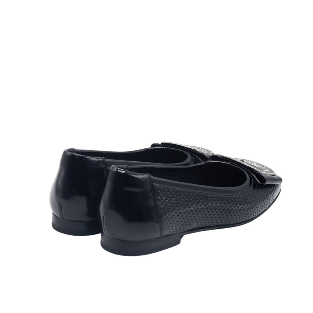 Venüs Deri Kadın Rugan Babet Ayakkabı Siyah 2511103Y - Thumbnail