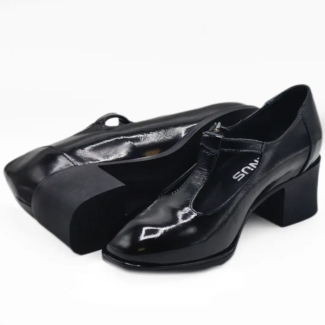 Venüs Deri Kadın Rugan Topuklu Ayakkabı Siyah 2512705Y - Thumbnail