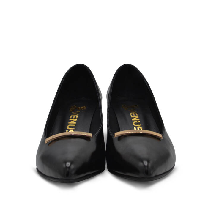 Venüs Deri Kadın Rugan Topuklu Ayakkabı Siyah 26532529Y - 6