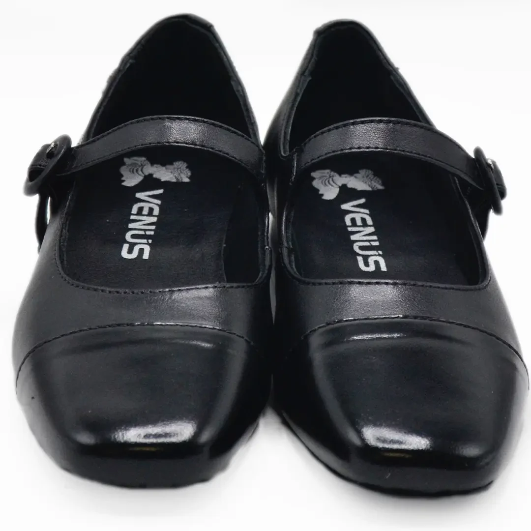 Venüs Deri Kadın Casual Babet Ayakkabı Siyah 2511104Y - Thumbnail