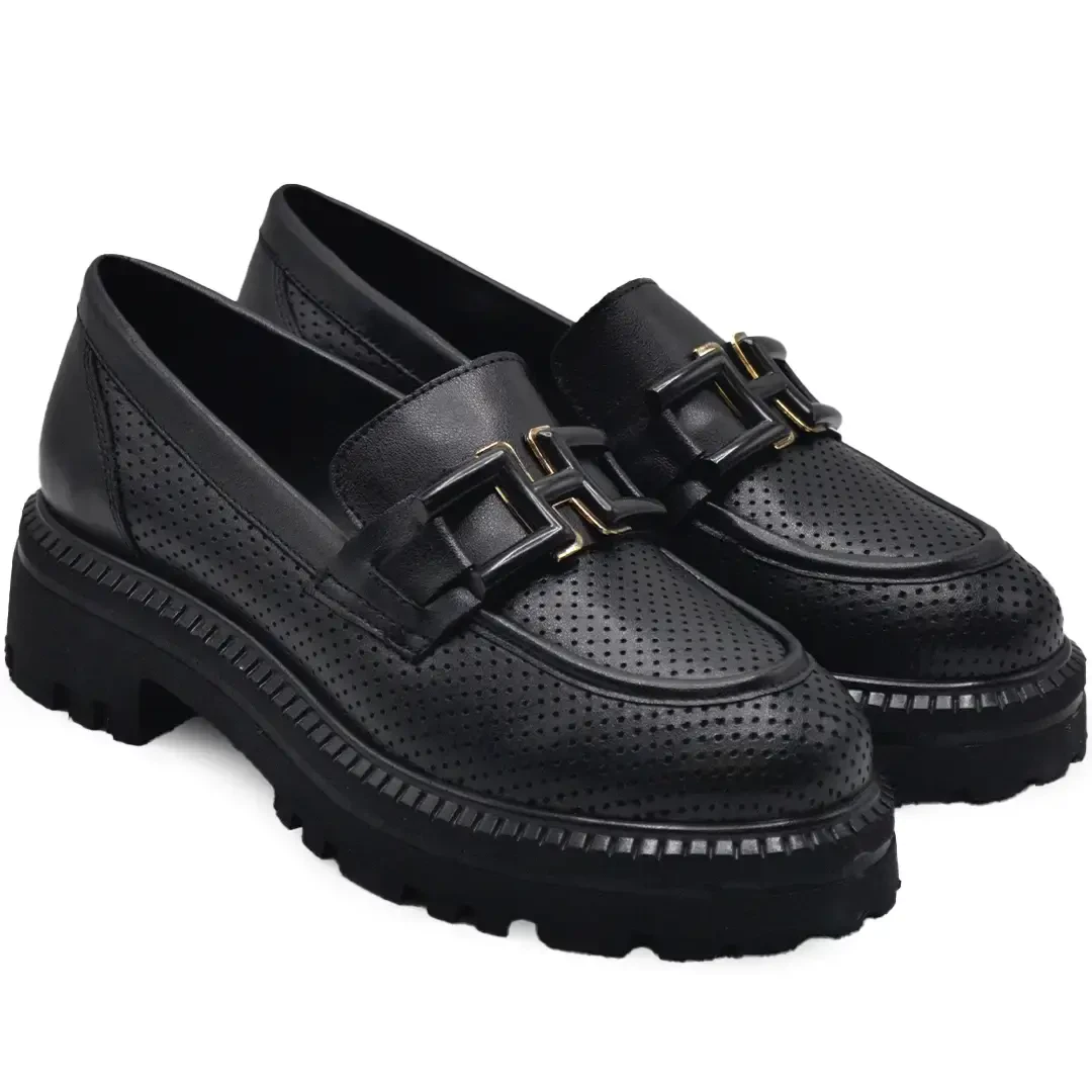 Venüs - Venüs Deri Kadın Loafer Ayakkabı Siyah 2411530Y Venüs - Venüs Deri Kadın Loafer Ayakkabı Siyah 2411530Y