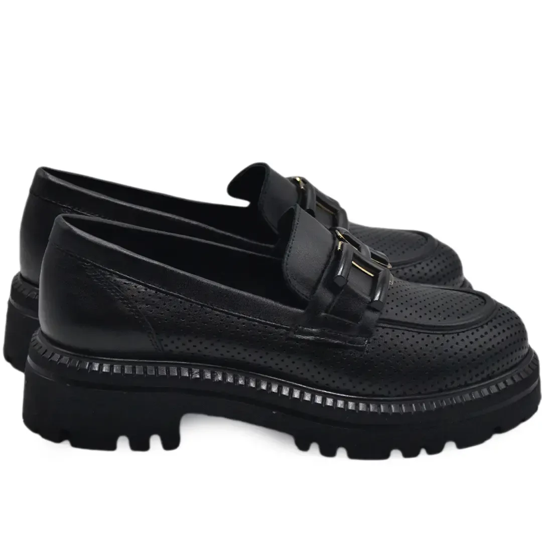  Venüs Deri Kadın Loafer Ayakkabı Siyah 2411530Y