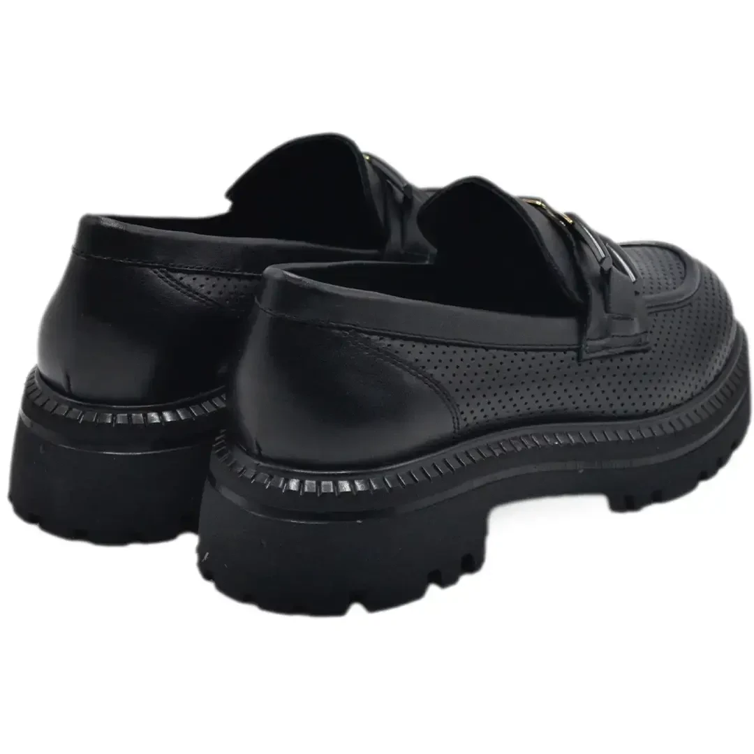  Venüs Deri Kadın Loafer Ayakkabı Siyah 2411530Y