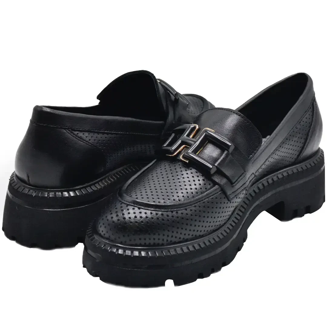  Venüs Deri Kadın Loafer Ayakkabı Siyah 2411530Y