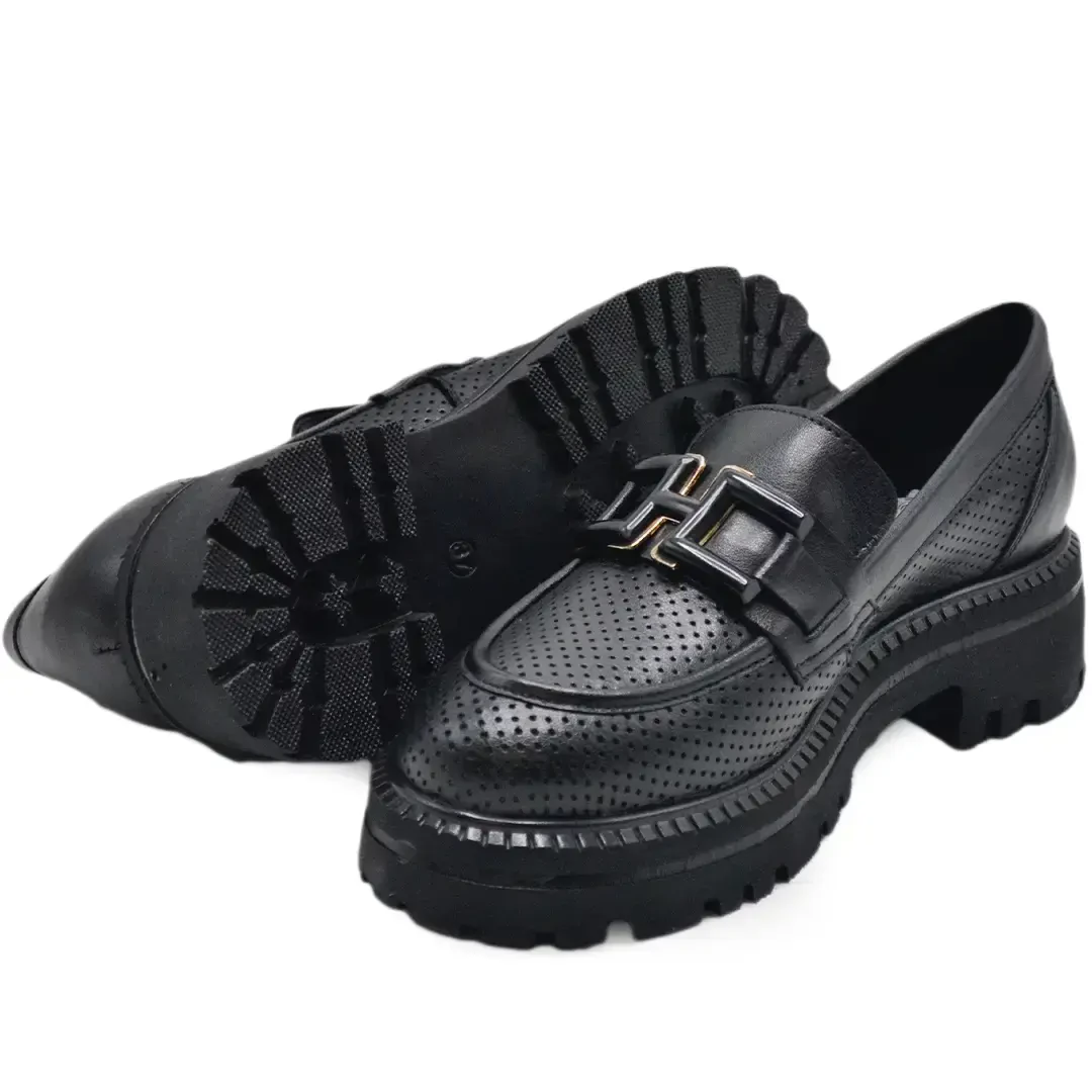  Venüs Deri Kadın Loafer Ayakkabı Siyah 2411530Y