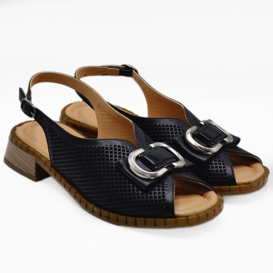 Venüs - Venüs Deri Kadın Gold Detaylı Topuklu Sandalet Siyah 2512003Y Venüs - Venüs Deri Kadın Gold Detaylı Topuklu Sandalet Siyah 2512003Y