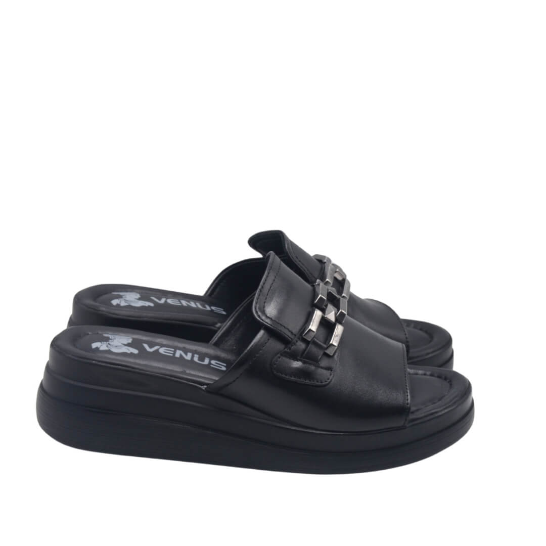 Venüs Deri Kadın Terlik Siyah 2409915Y
