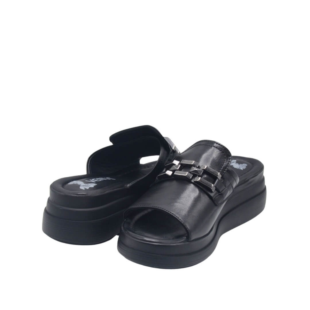 Venüs Deri Kadın Terlik Siyah 2409915Y - Thumbnail