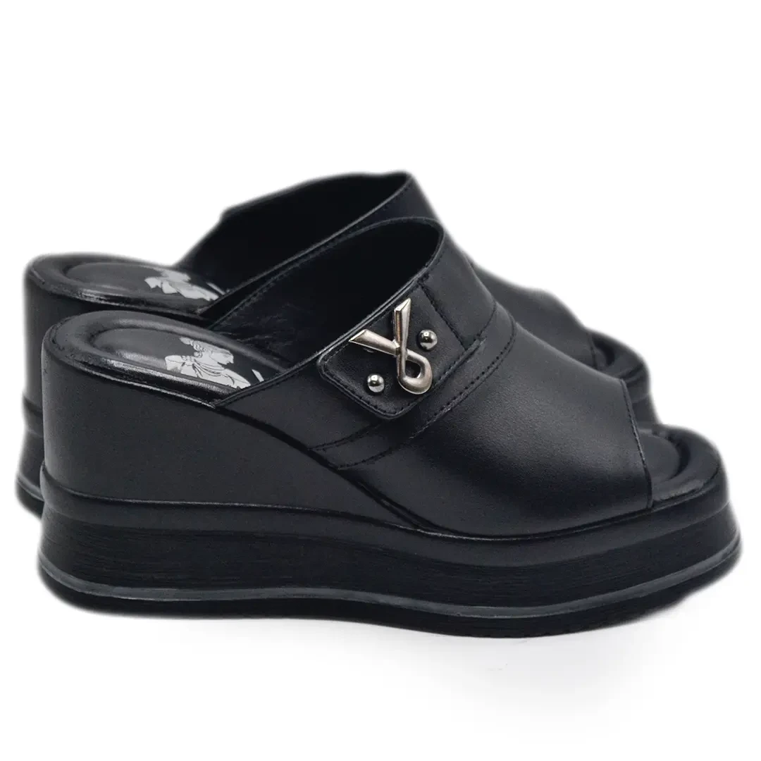 Venüs Deri Kadın Dolgu Topuklu Terlik Siyah 2510904Y