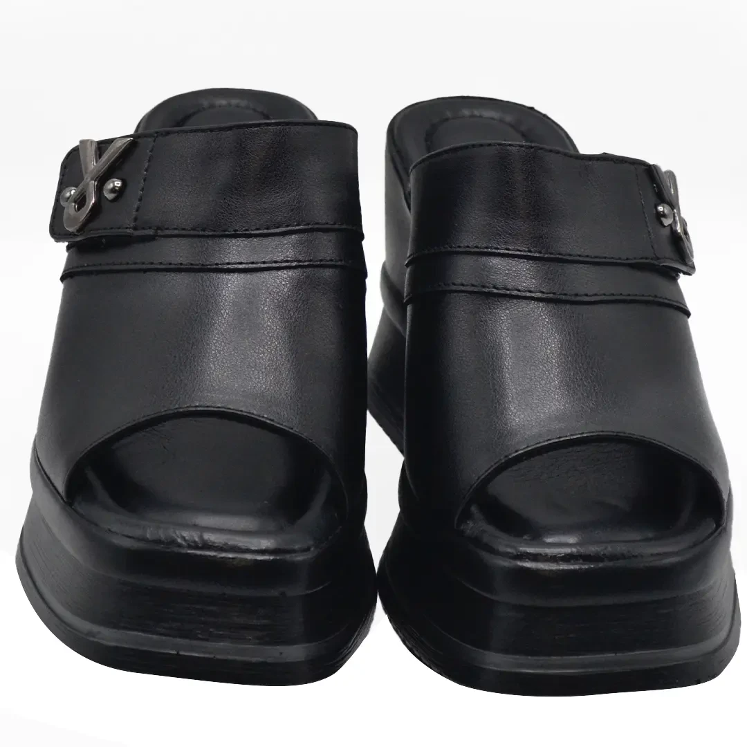 Venüs Deri Kadın Dolgu Topuklu Terlik Siyah 2510904Y