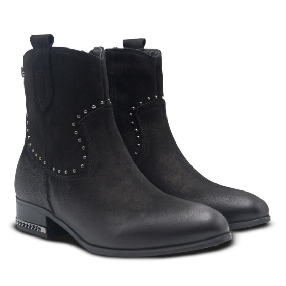 Venüs - Venüs Deri Kadın Nubuk Casual Bot Siyah 2152713K