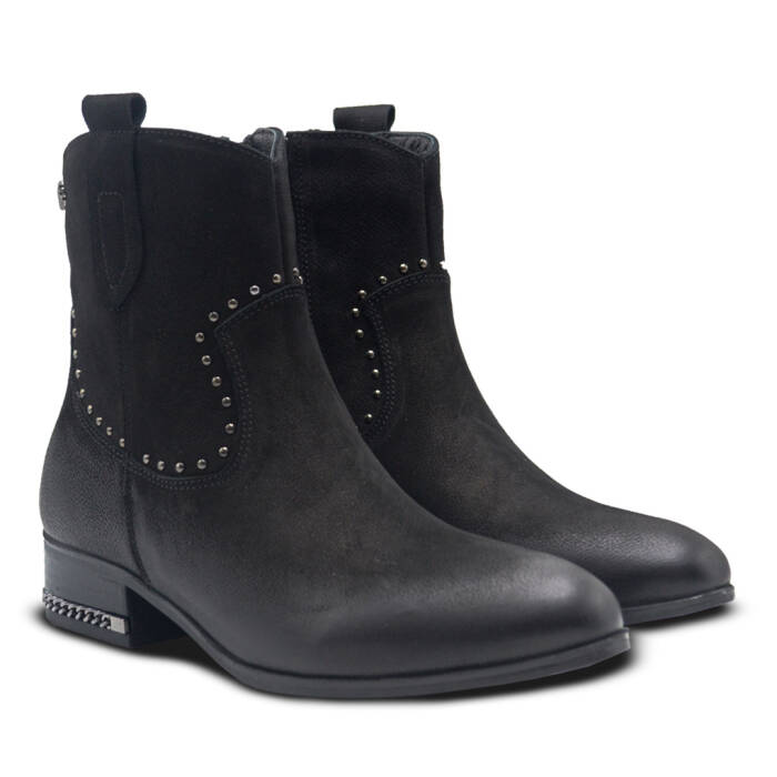 Venüs Deri Kadın Nubuk Casual Bot Siyah 2152713K