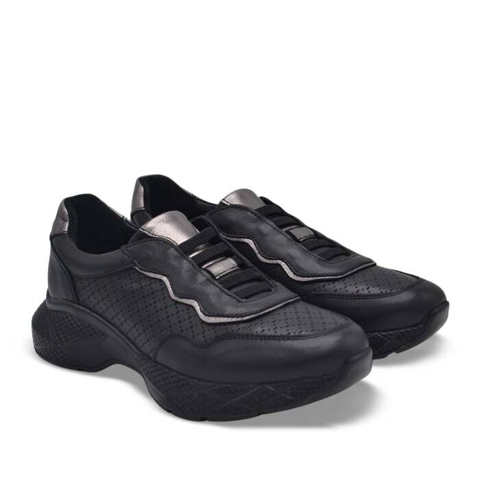 Venüs Deri Kadın Airflow Ayakkabı Siyah-Platin 2216636Y - 1
