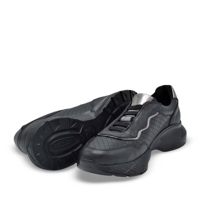 Venüs Deri Kadın Airflow Ayakkabı Siyah-Platin 2216636Y - 5