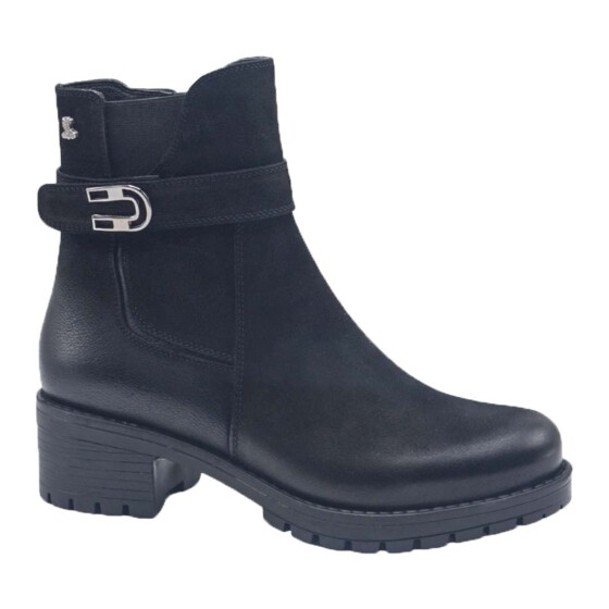 Venüs - Venüs Deri Kadın Süet Topuklu Bot Siyah 3376K