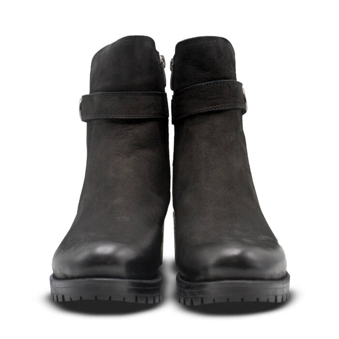 Venüs Deri Kadın Süet Topuklu Bot Siyah 3376K - 6