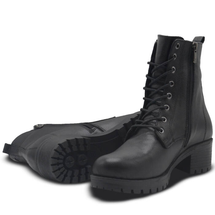 Venüs Deri Kadın Postal Bot Siyah 3375K