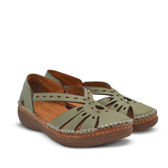 Venüs Deri Kadın Comfort Ayakkabı Su Yeşili 25190245Y - 1