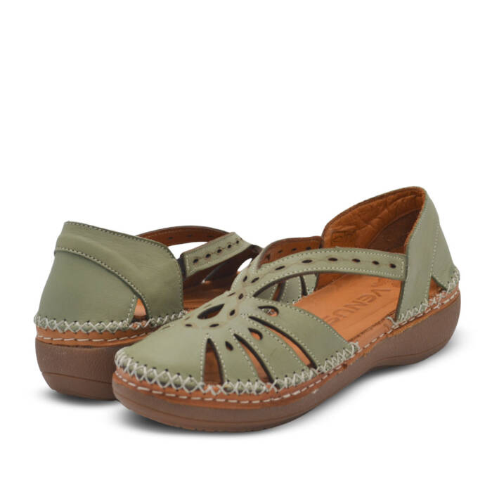 Venüs Deri Kadın Comfort Ayakkabı Su Yeşili 25190245Y - 4