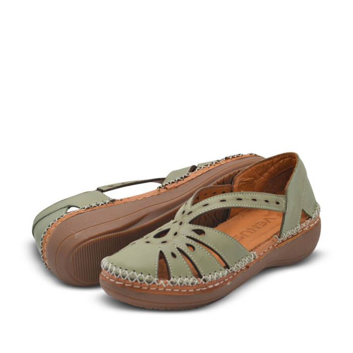 Venüs Deri Kadın Comfort Ayakkabı Su Yeşili 25190245Y - 5
