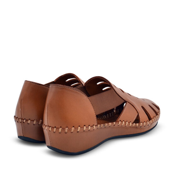 Venüs Deri Kadın Dolgu Topuklu Sandalet Taba 18791395Y - 3