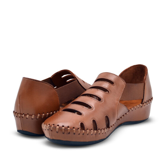 Venüs Deri Kadın Dolgu Topuklu Sandalet Taba 18791395Y - 4