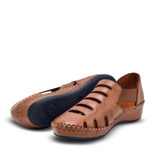 Venüs Deri Kadın Dolgu Topuklu Sandalet Taba 18791395Y - 5