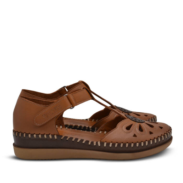 Venüs Deri Kadın Dolgu Topuklu Sandalet Taba-Kahve 18793505Y - 2