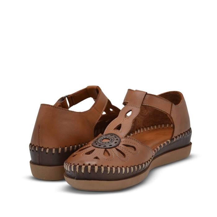 Venüs Deri Kadın Dolgu Topuklu Sandalet Taba-Kahve 18793505Y - 4