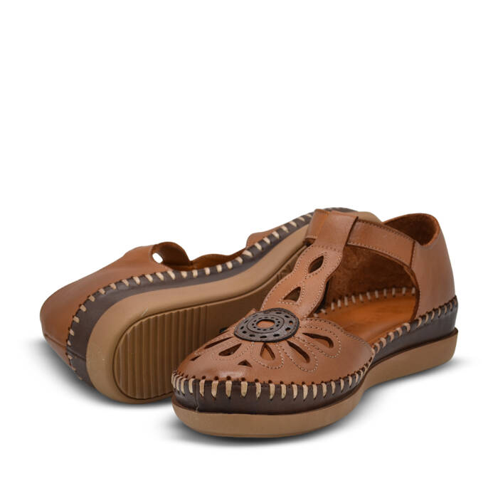 Venüs Deri Kadın Dolgu Topuklu Sandalet Taba-Kahve 18793505Y - 5