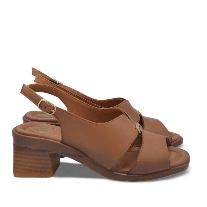 Venüs Deri Kadın Topuklu Sandalet Taba 2311510Y - 2