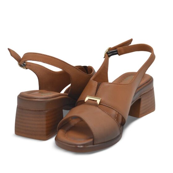 Venüs Deri Kadın Topuklu Sandalet Taba 2311510Y - 4