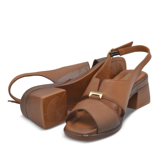 Venüs Deri Kadın Topuklu Sandalet Taba 2311510Y - 5