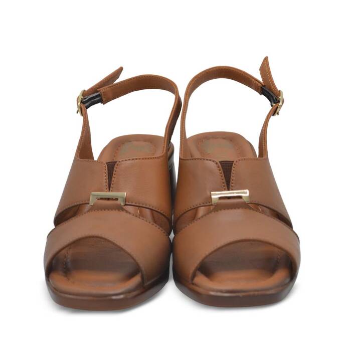 Venüs Deri Kadın Topuklu Sandalet Taba 2311510Y - 6